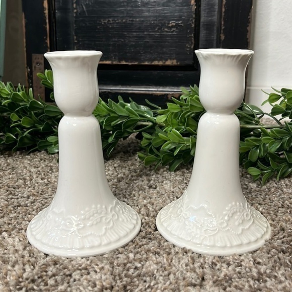 RALPH LAUREN wedgwood claire candle sticks vintage